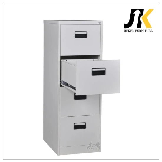 Офисная мебель Стол Металлический вертикальный шкаф для документов Шкаф для хранения документов с 4 ящиками Сталь (светло-серый, белый и черный)