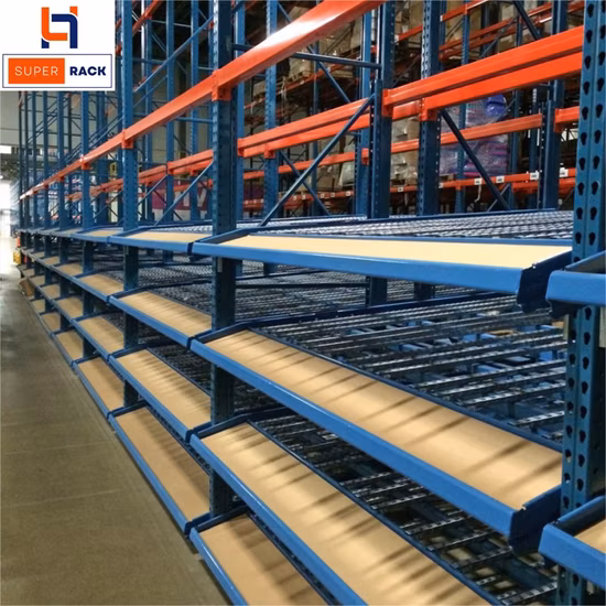 Промышленное хранение стальных ящиков гравитационными стеллажами